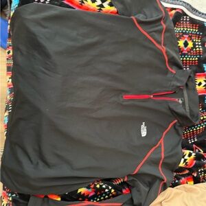 The North Face Black Pullover Half-Zip with Red Trim